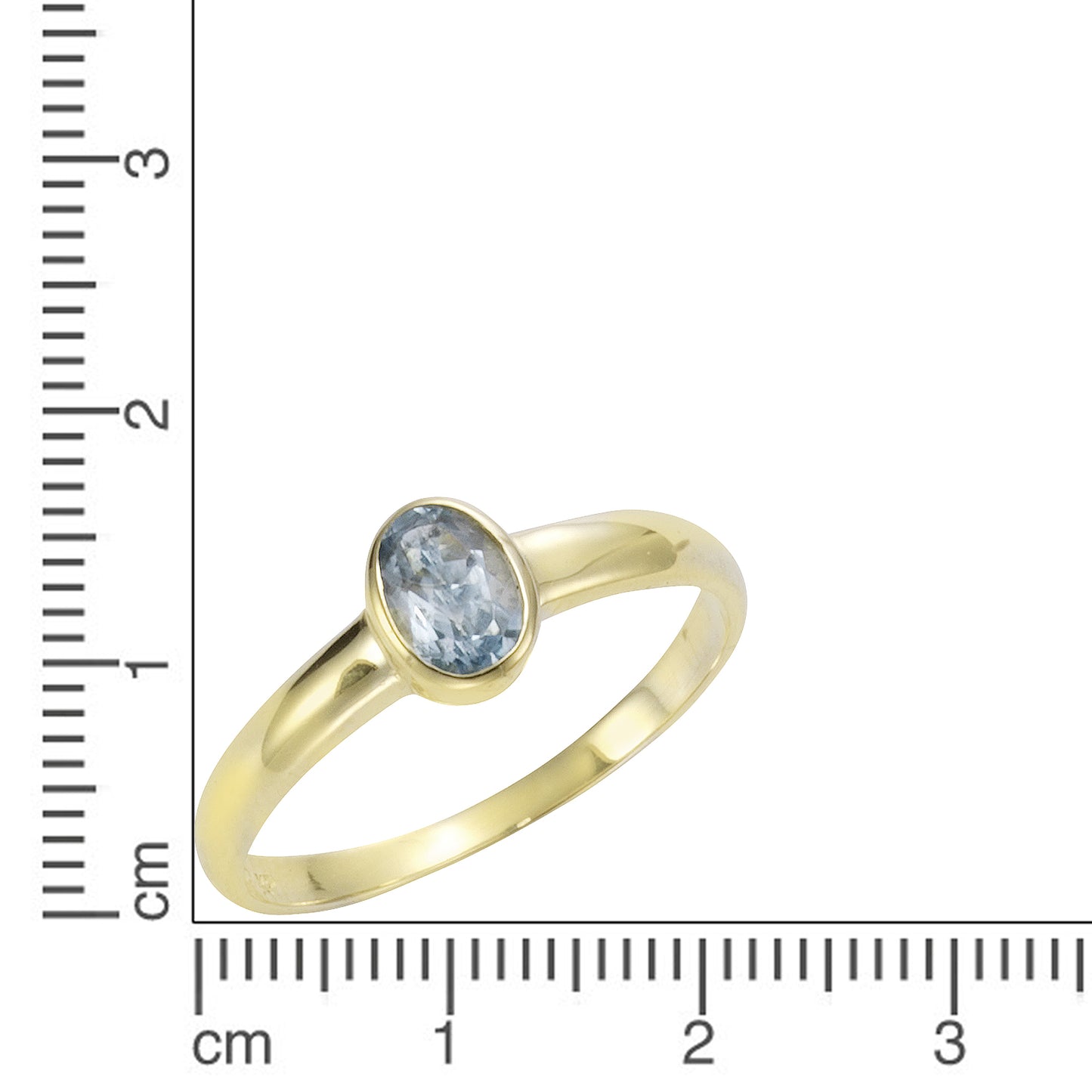 Ring 585/- Gold Blautopas beh.