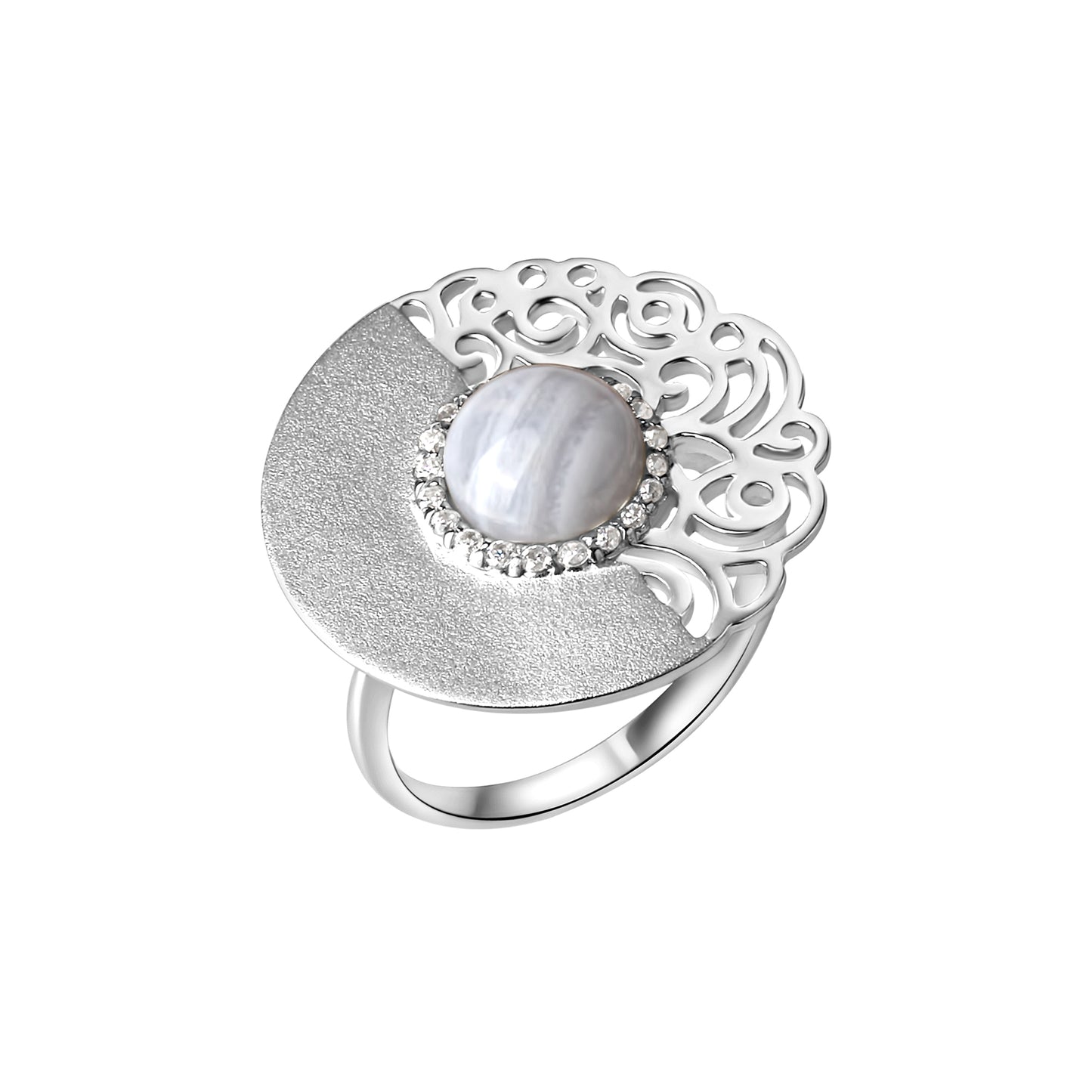Ring 925/- Sterling Silber rhodiniert Achat