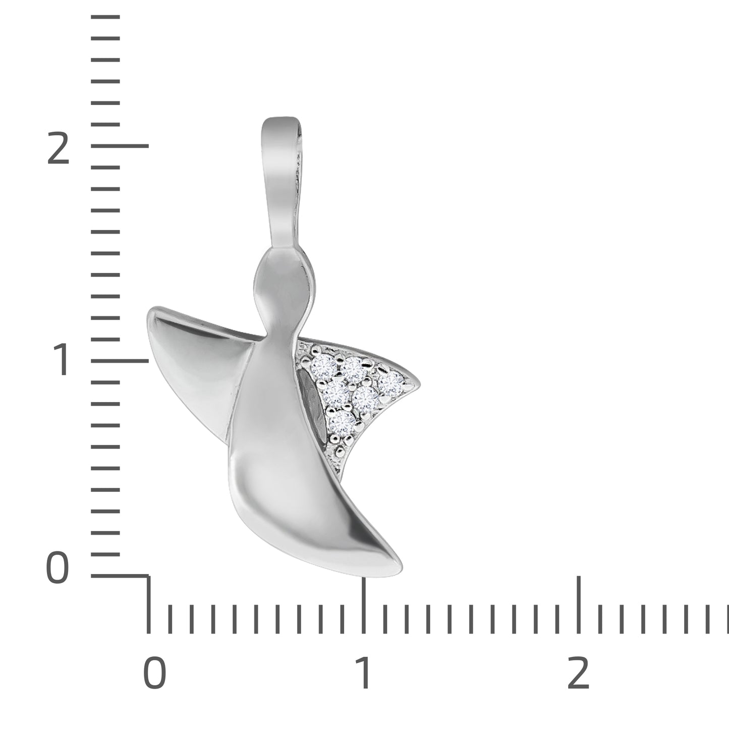 Anhänger 925/- Sterling Silber rhodiniert 2,1cm Zirkonia