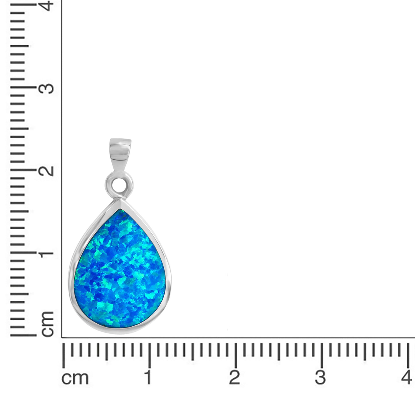 Anhänger 925/- Sterling Silber rhodiniert 2,8cm synth Opal