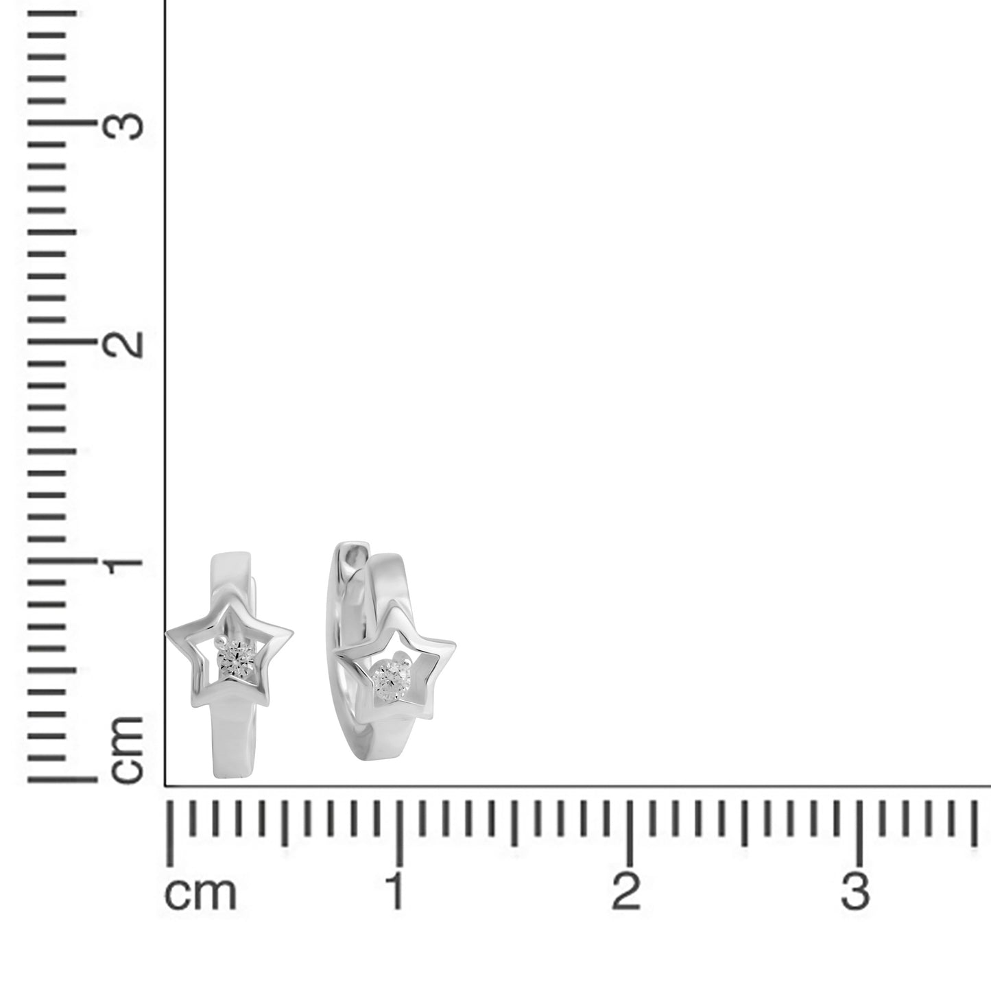 Klappcreolen 925/- Sterling Silber 1,2cm Zirkonia