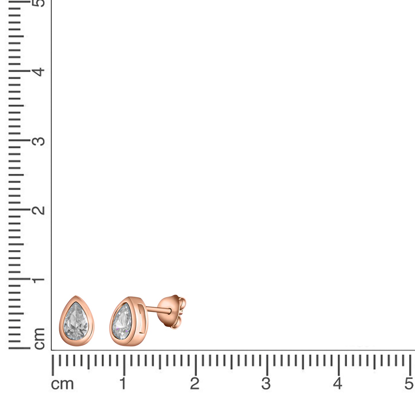 Ohrstecker 925/- Sterling Silber rotvergoldet 0,8cm Zirkonia