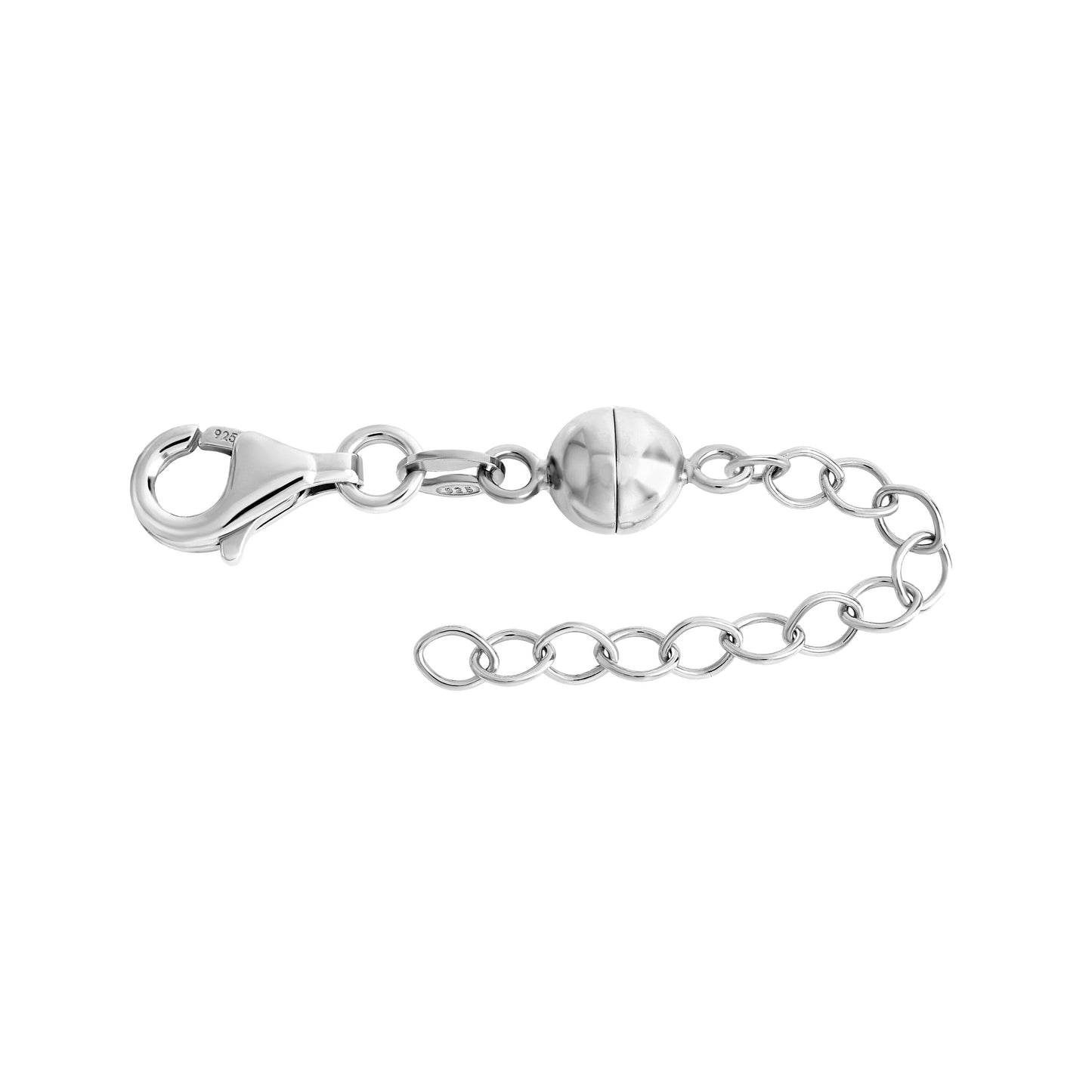 Magnetschließe Ankerkette 925/- Sterling Silber rhodiniert 7cm