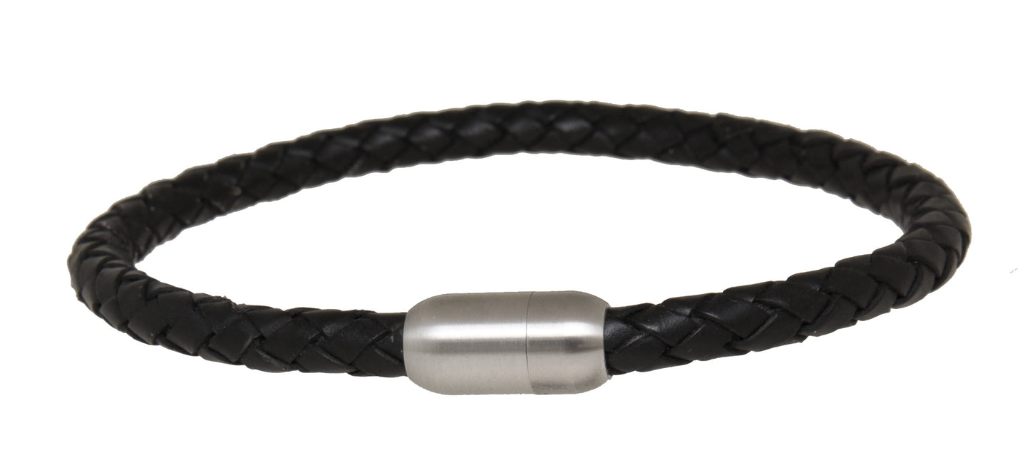 Armband Lederband Edelstahl 21cm