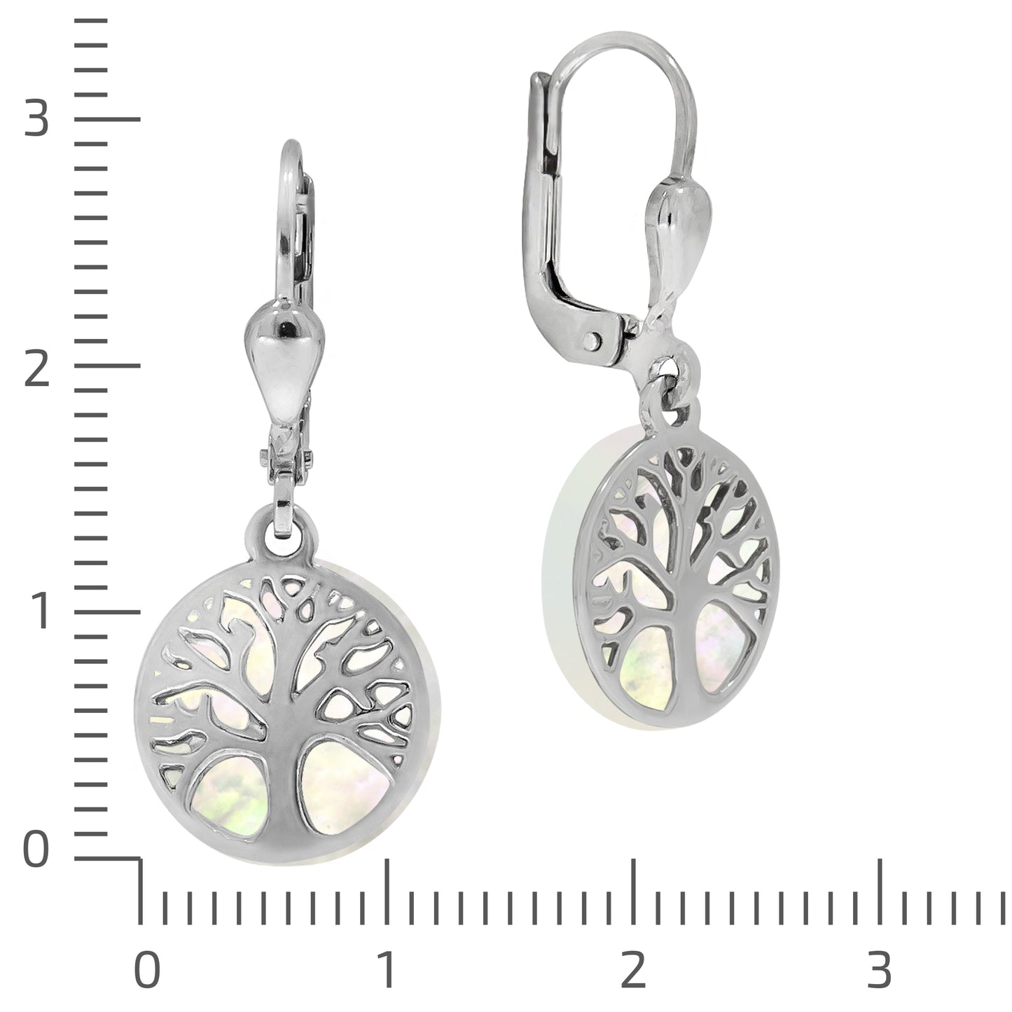 Ohrhänger 925/- Sterling Silber rhodiniert 2,8cm Perlmutt