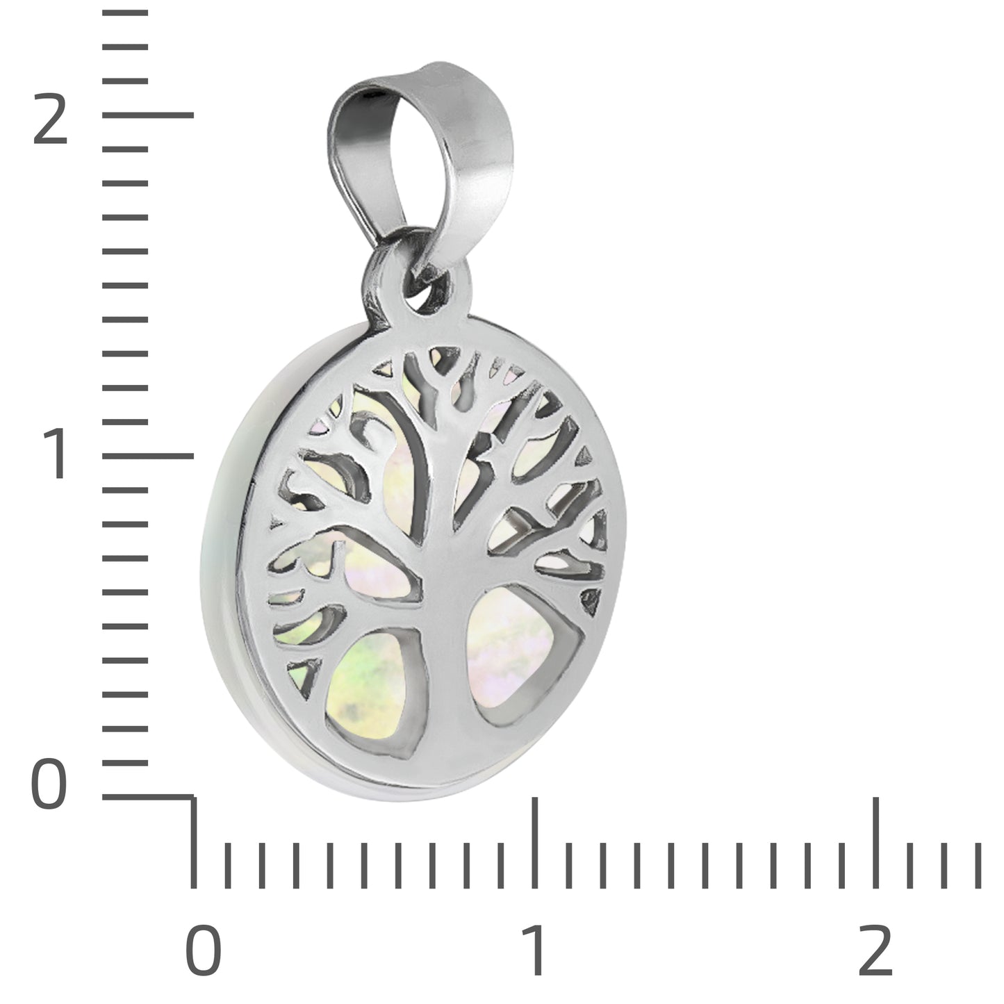 Anhänger 925/- Sterling Silber rhodiniert 1,8cm Perlmutt