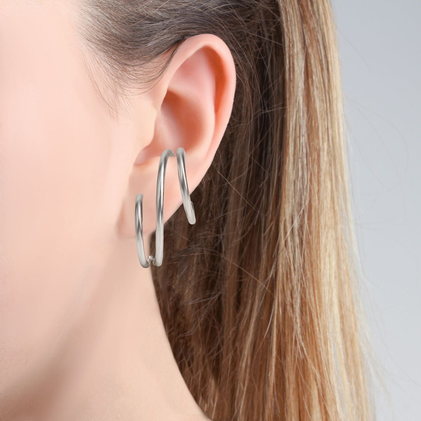 Ohrstecker 925/- Sterling Silber rhodiniert 2,9cm