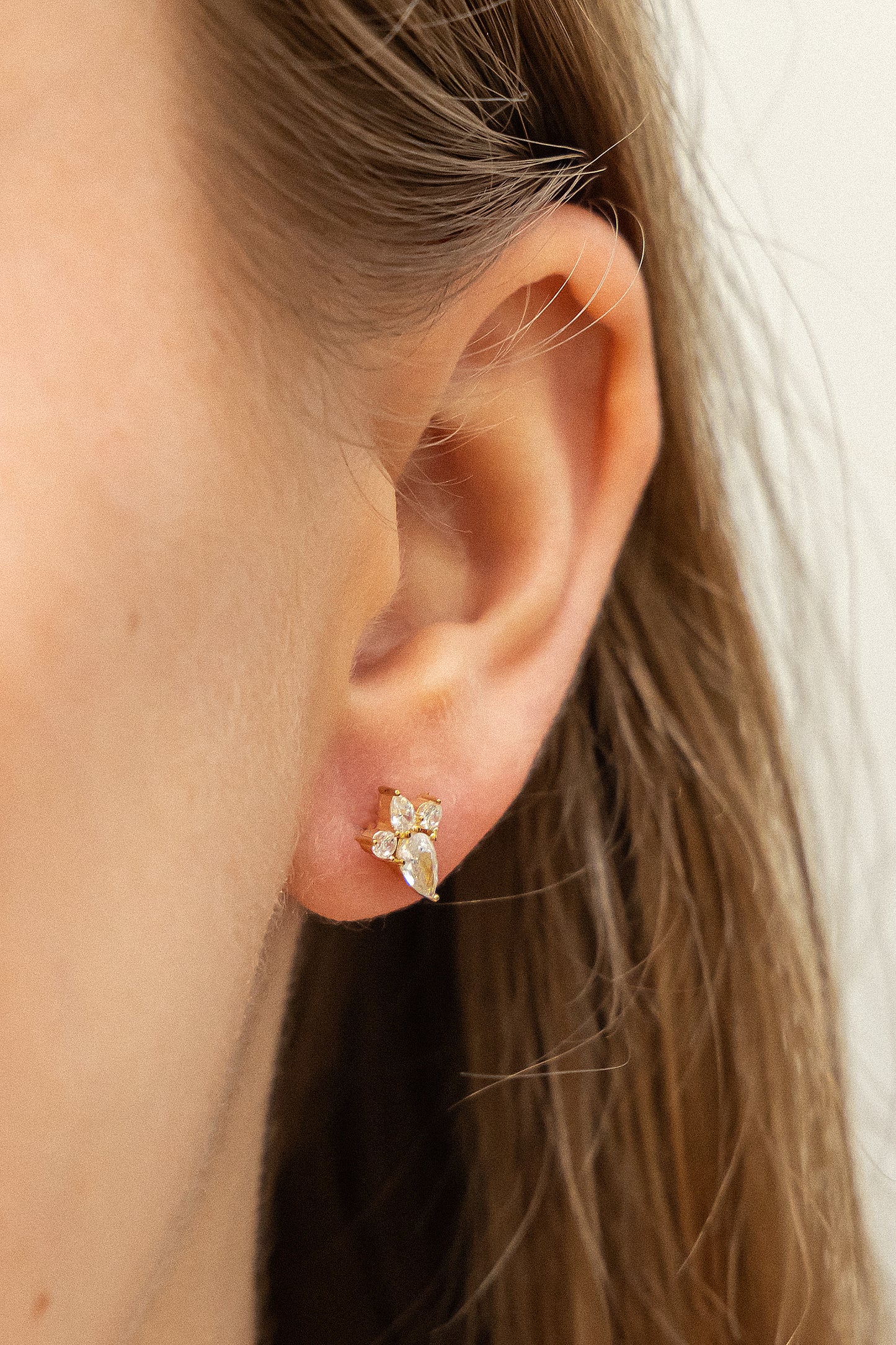 cai Ohrstecker 925/- Sterling Silber vergoldet 0,9cm Zirkonia