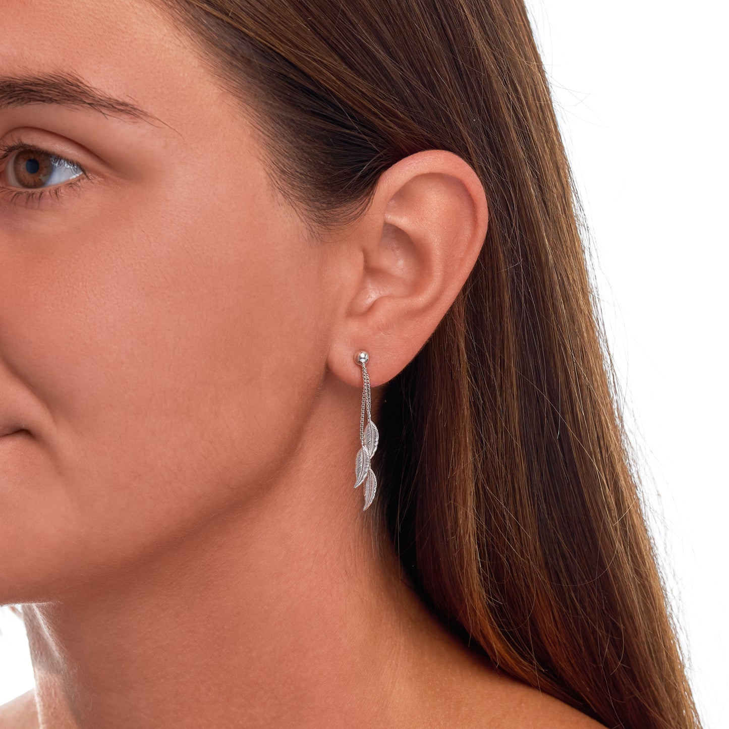 Ohrringe 925/- Sterling Silber rhodiniert 4,1cm Zirkonia