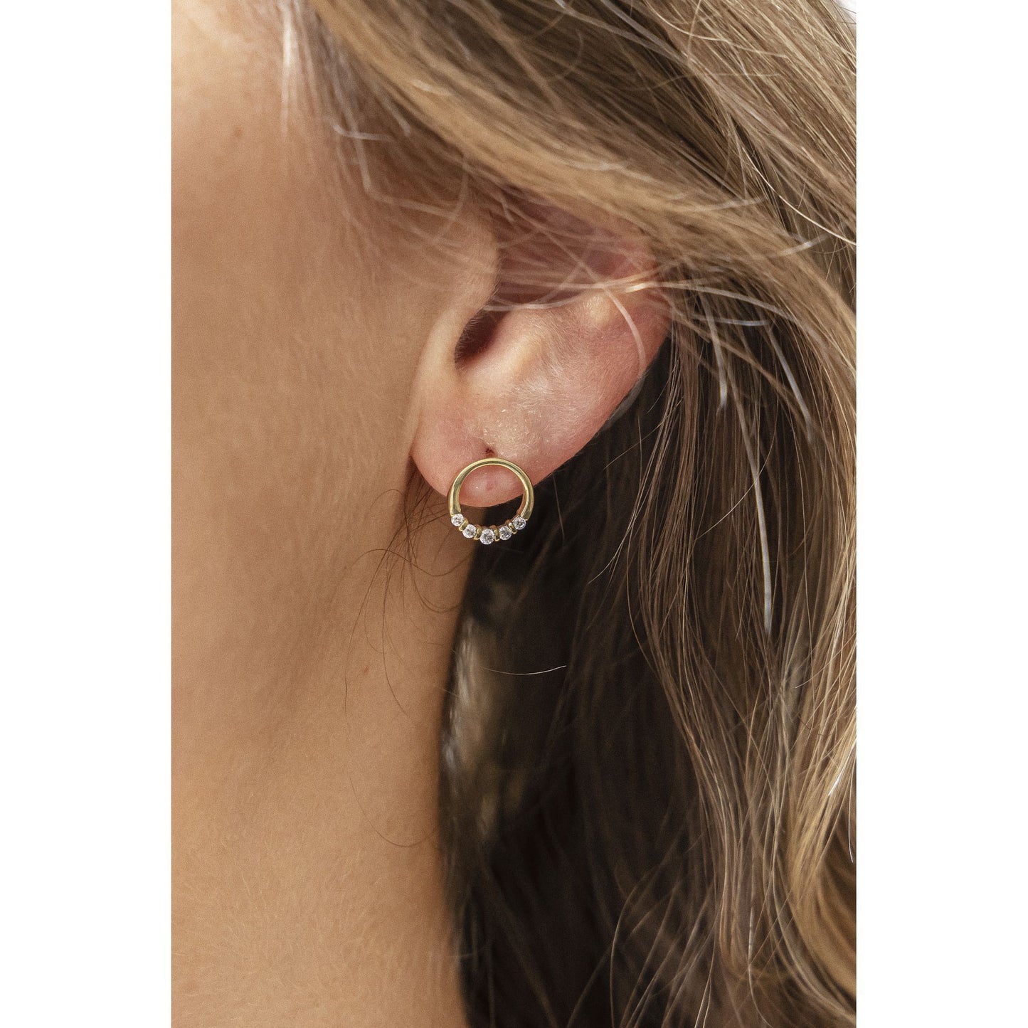 Ohrring 375/- Gold 1,0cm Zirkonia