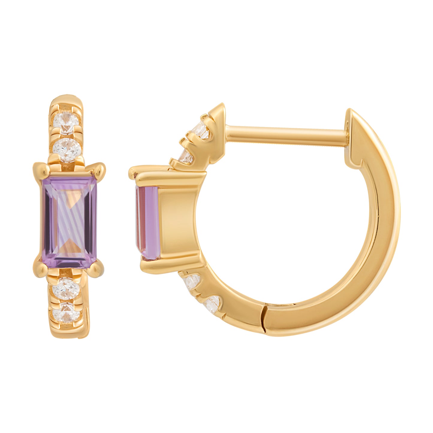 cai Creole 925/- Sterling Silber vergoldet 2,0cm Amethyst