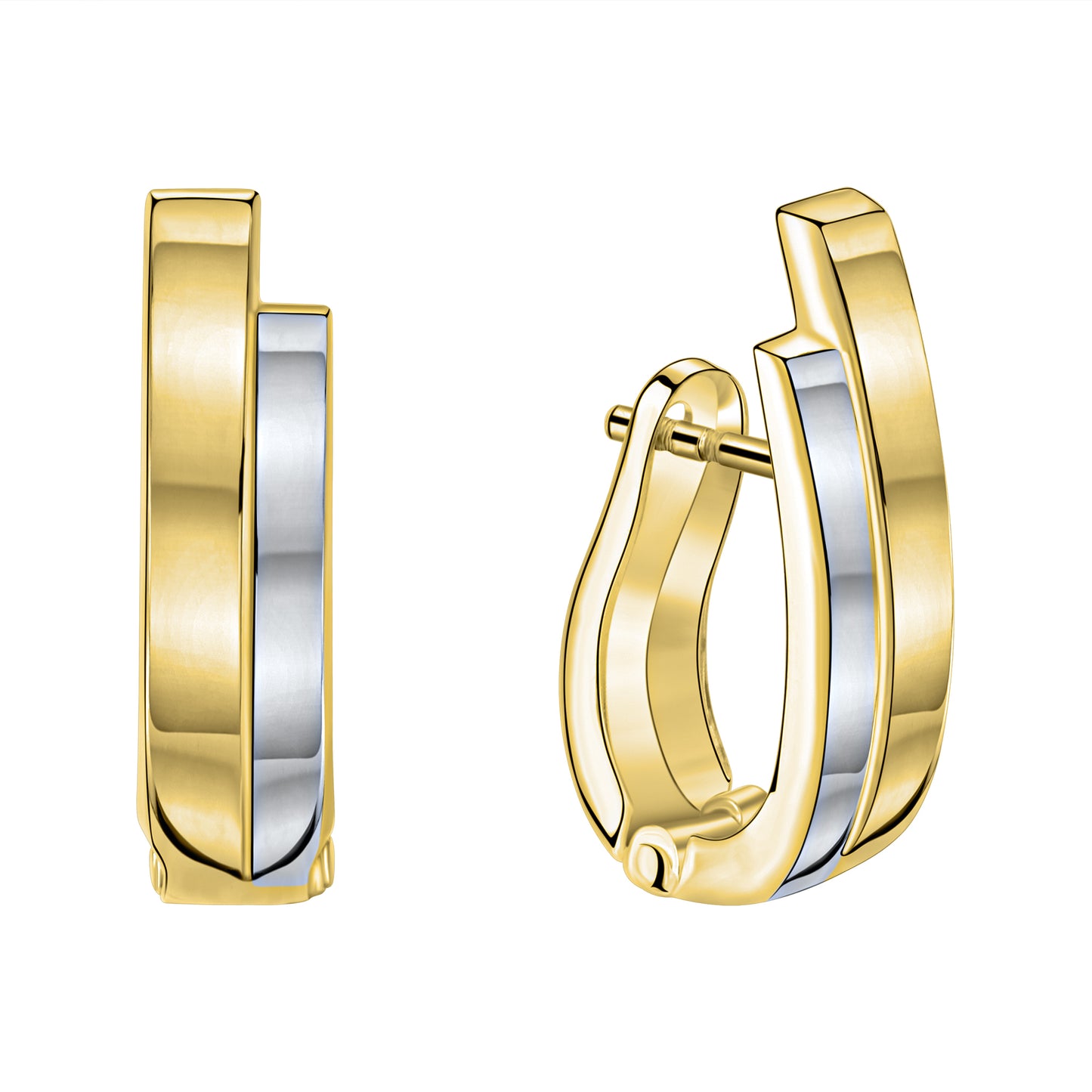 Klappcreolen 375/- Gold rhodiniert (teil) 1,7cm