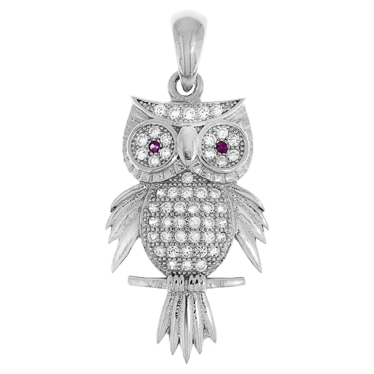 Anhänger 925/- Sterling Silber rhodiniert 3,2cm Zirkonia