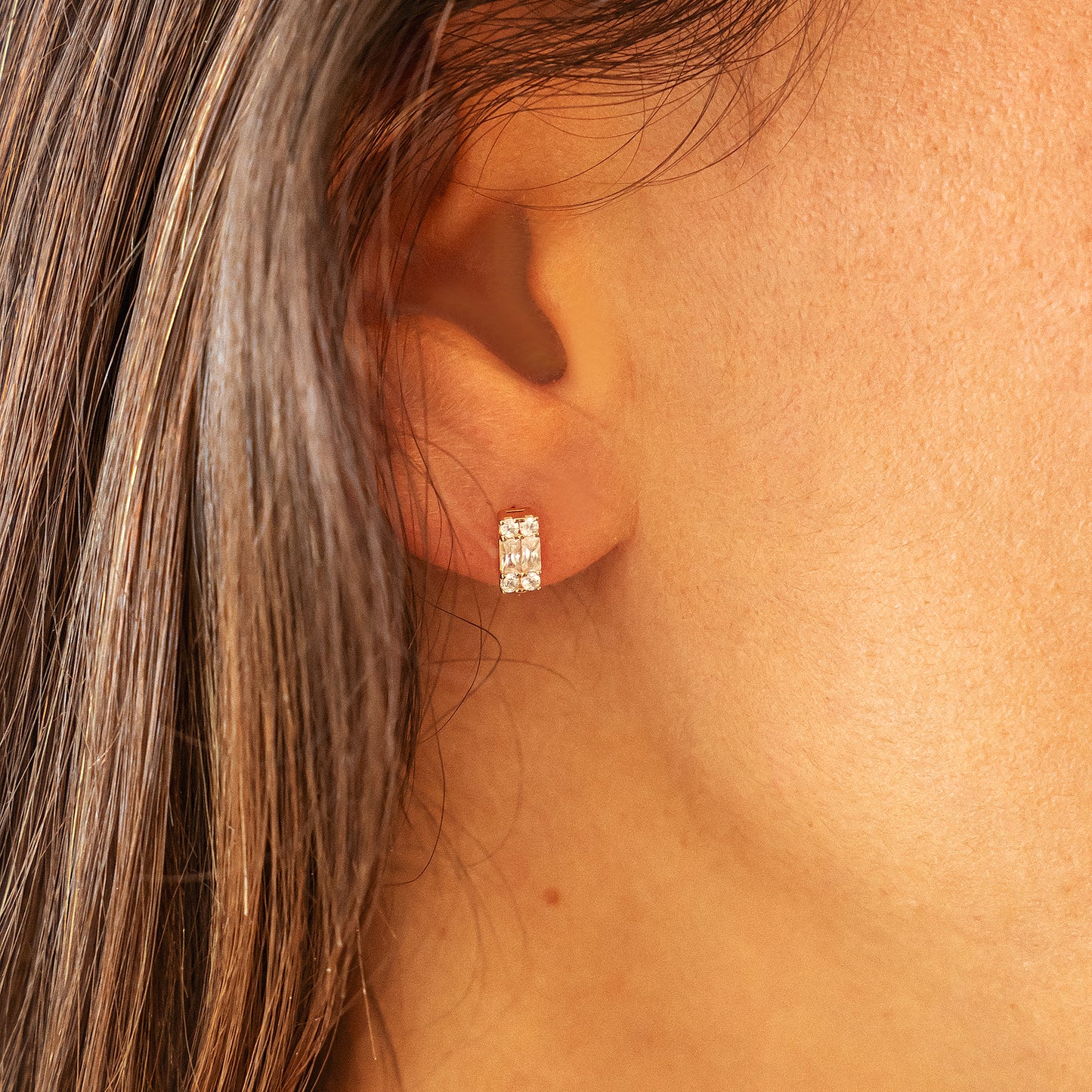 cai Ohrstecker 925/- Sterling Silber rotvergoldet 0,5cm Zirkonia