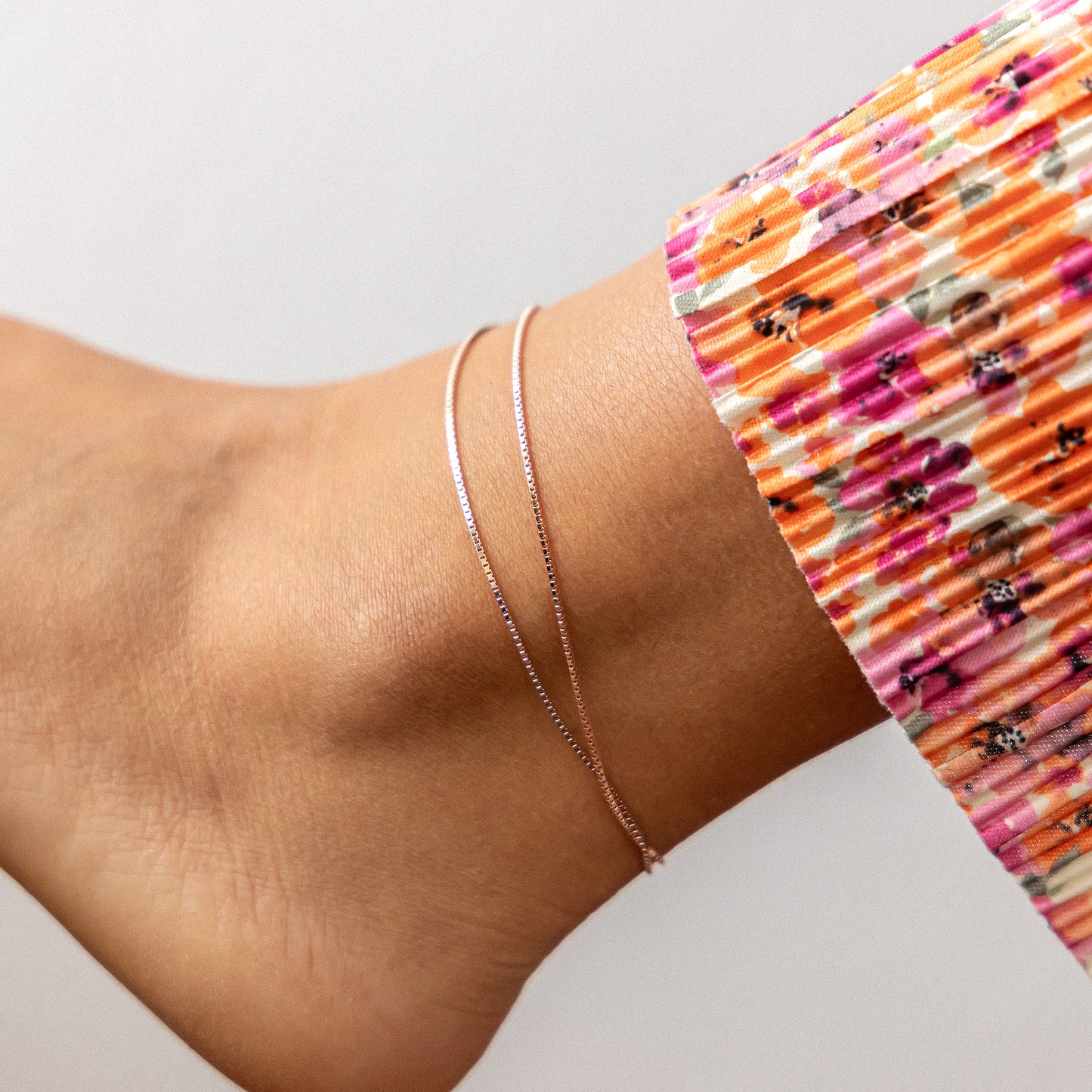 cai Fußkette Venezianerkette 925/- Sterling Silber rotvergoldet 25,0cm ohne