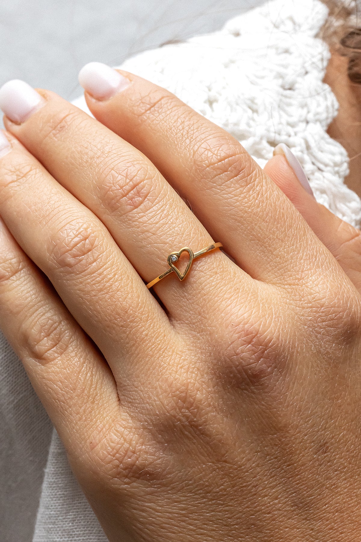 cai love Ring 925/- Sterling Silber vergoldet Zirkonia