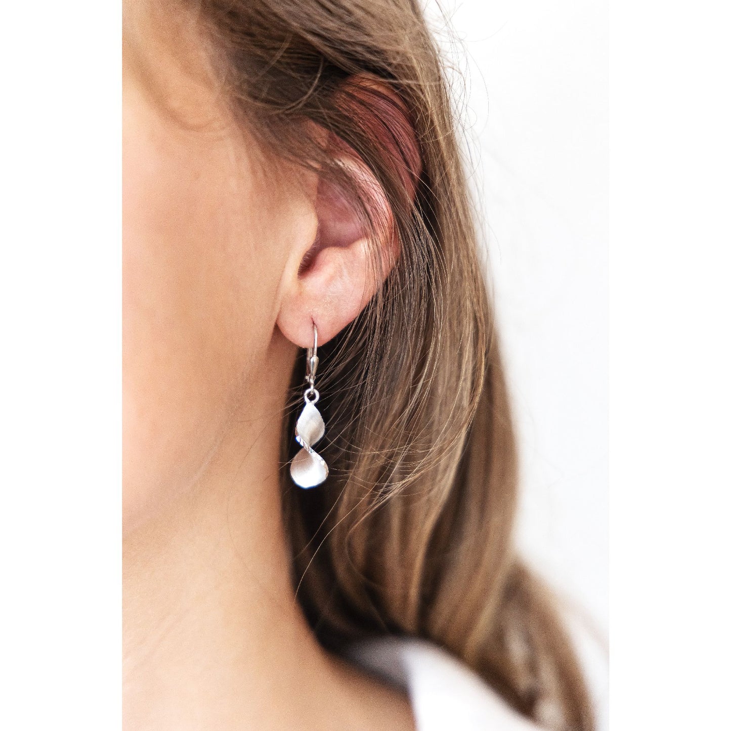 Ohrhänger 925/- Sterling Silber rhodiniert 3,7cm ohne Stein