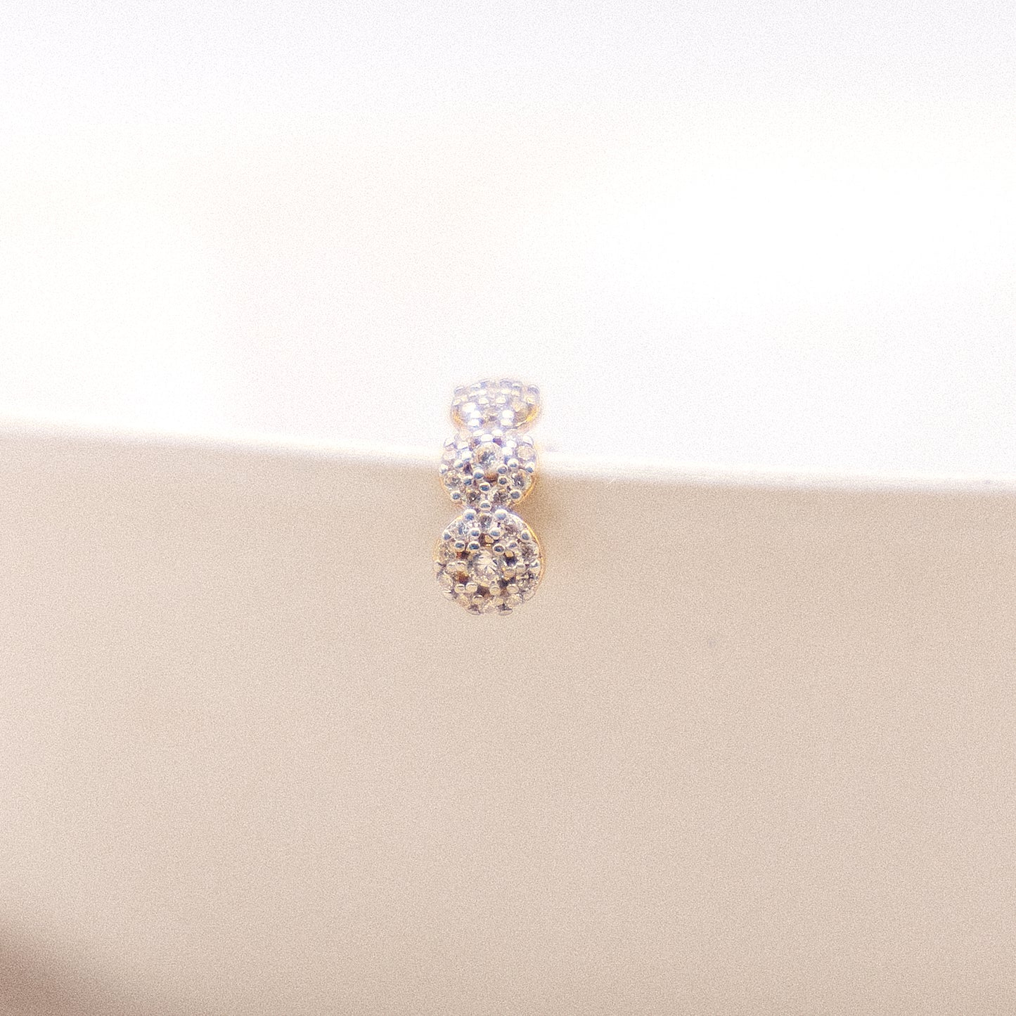 Ohrringe 585/- Gold rhodiniert (teil) 1,0cm Zirkonia