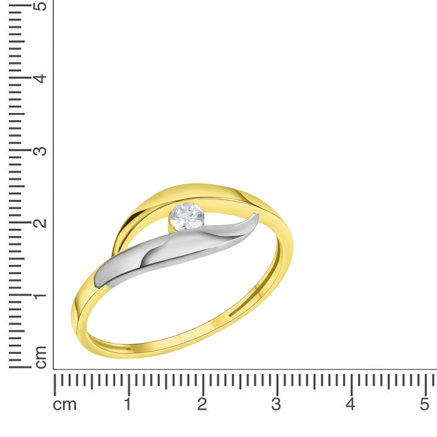 Ring 375/- Gold rhodiniert (teil) Zirkonia