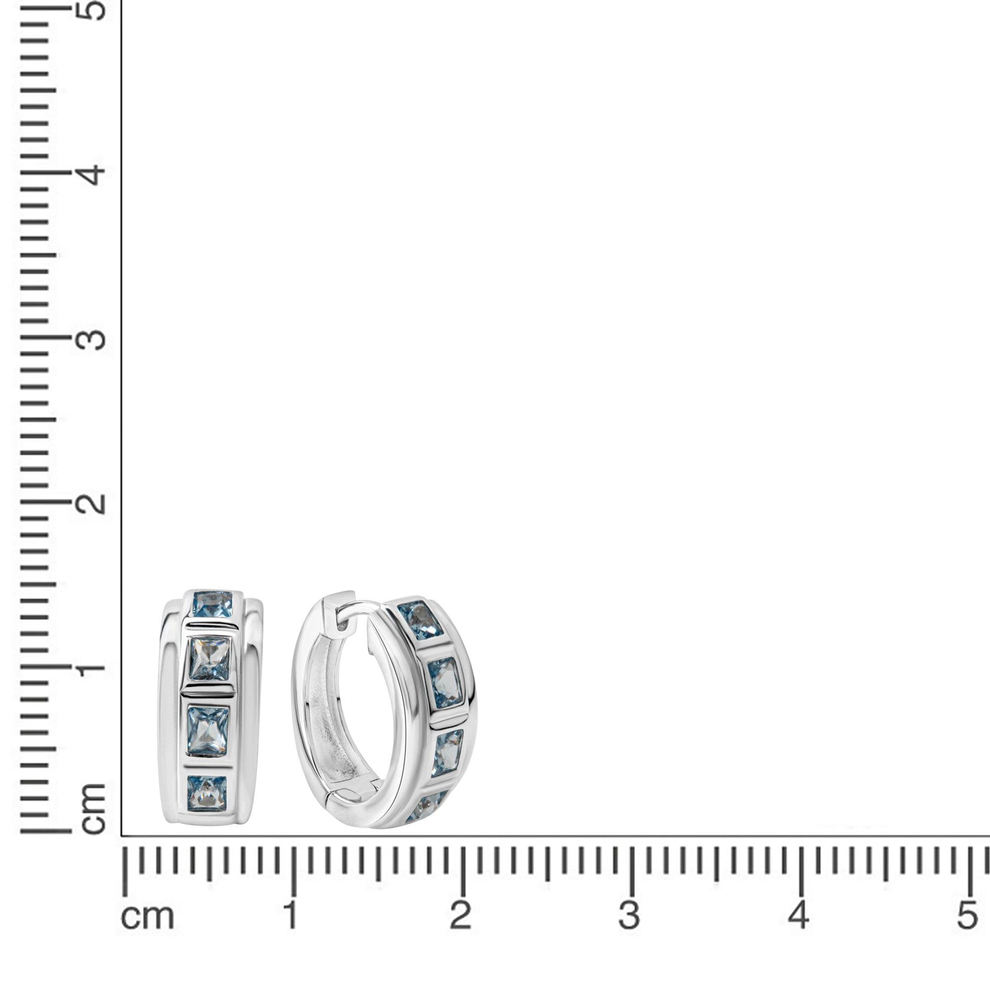 Ohrring 925 Silber Blautopas 925/- Sterling Silber rhodiniert 1,5cm Blautopas beh.