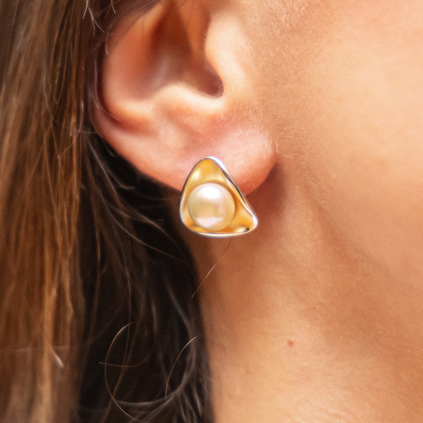 Ohrring 925 Silber mit Süßwasserzuchtperlen 925/- Sterling Silber rhodiniert 1cm Perle