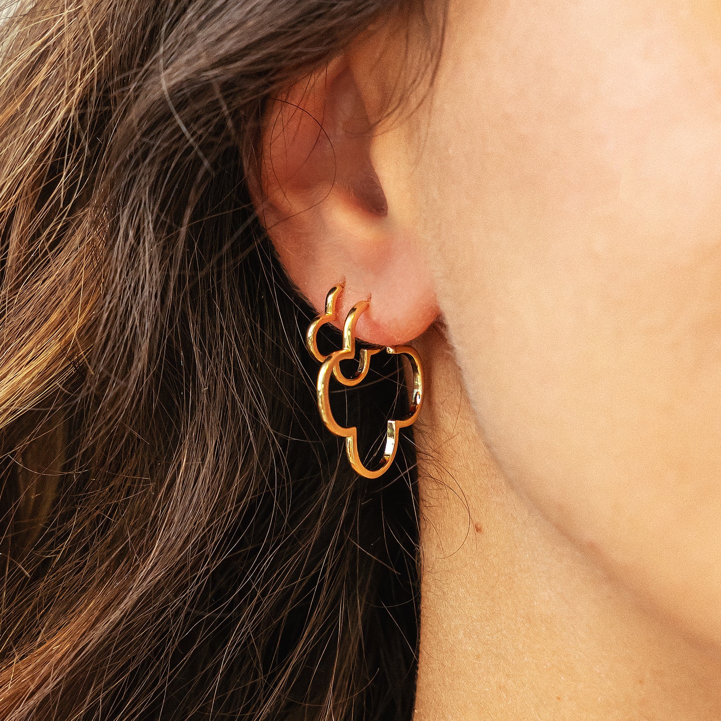 cai Creole 925/- Sterling Silber vergoldet 2,5cm ohne