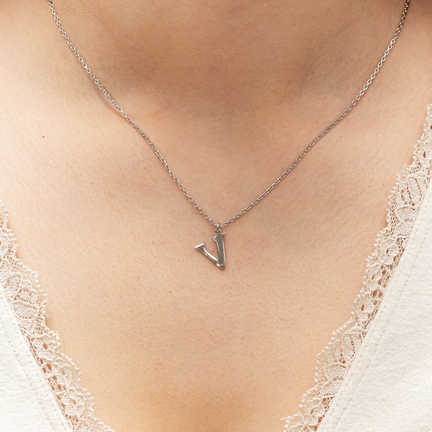 Halskette Flachpanzerkette 925/- Sterling Silber rhodiniert 48,0cm Diamant 0,008ct.