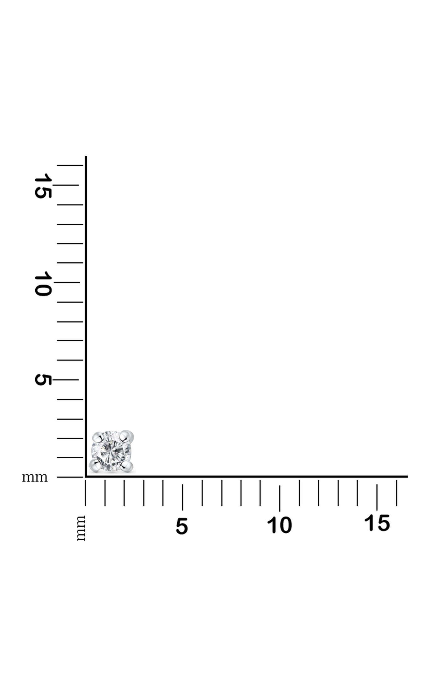 Ohrstecker 585/- Gold rhodiniert (teil) 0,3cm Brillant 0,10ct.