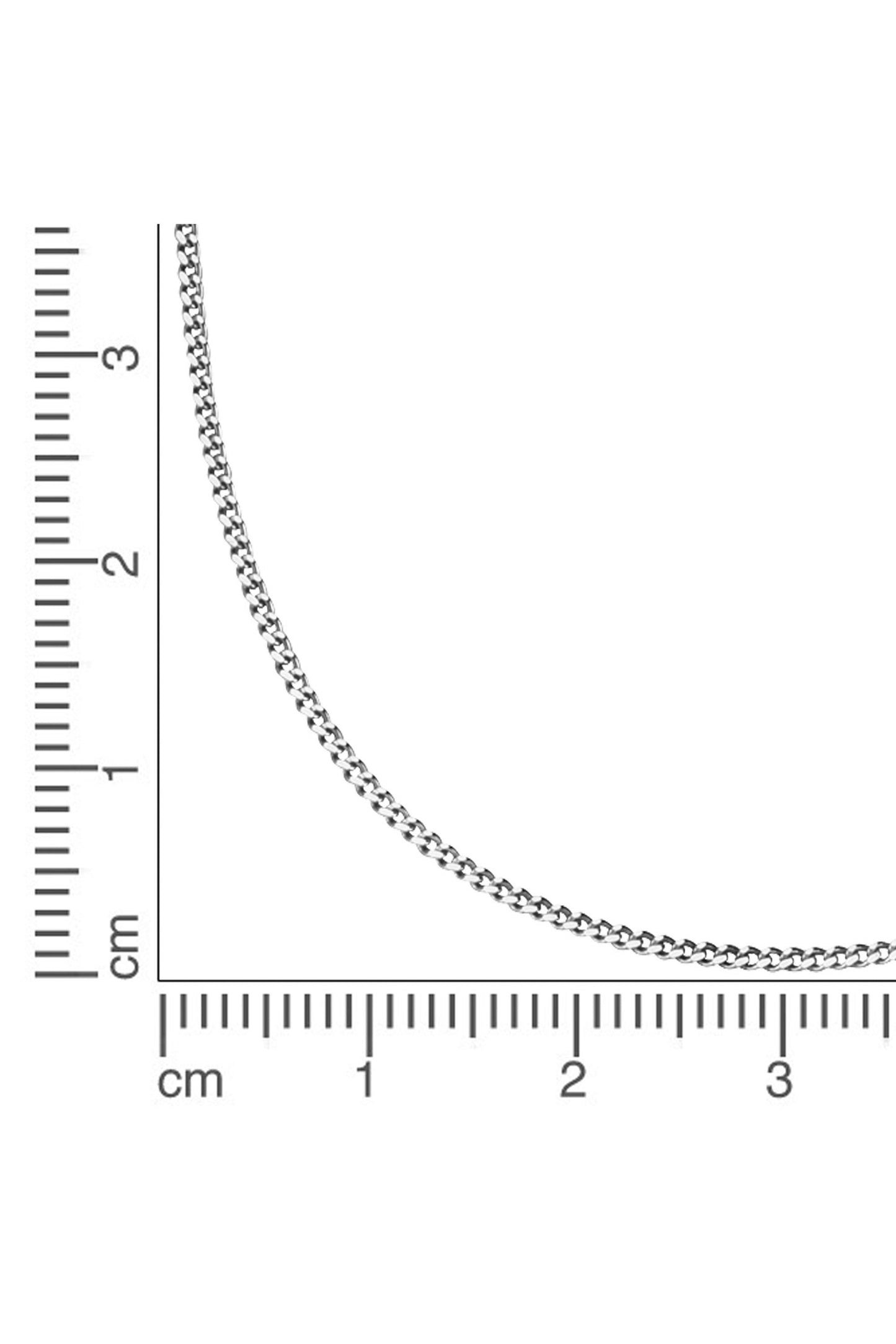 Halskette Flachpanzerkette 585/- Gold rhodiniert 45,0cm