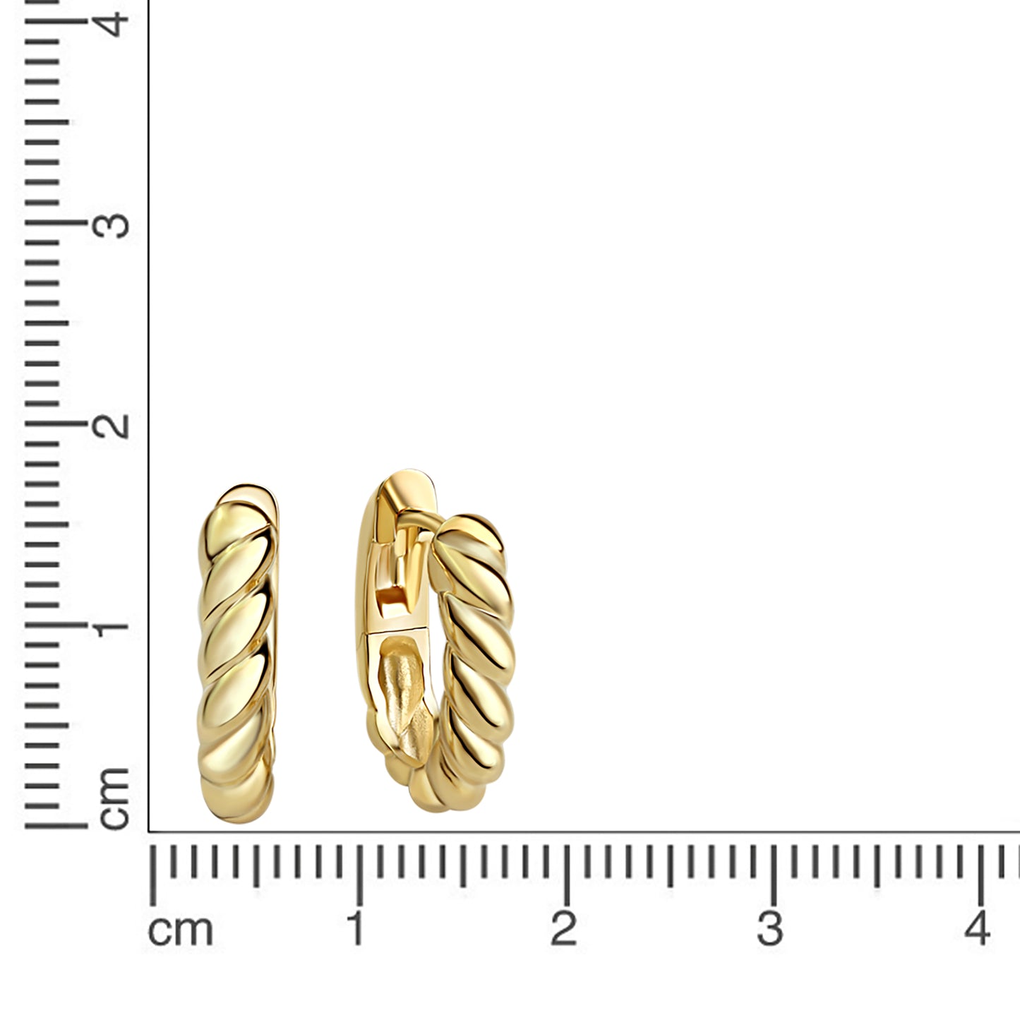 Klappcreolen 925 Sterling Silber vergoldet 925/- Sterling Silber vergoldet 1,6cm ohne