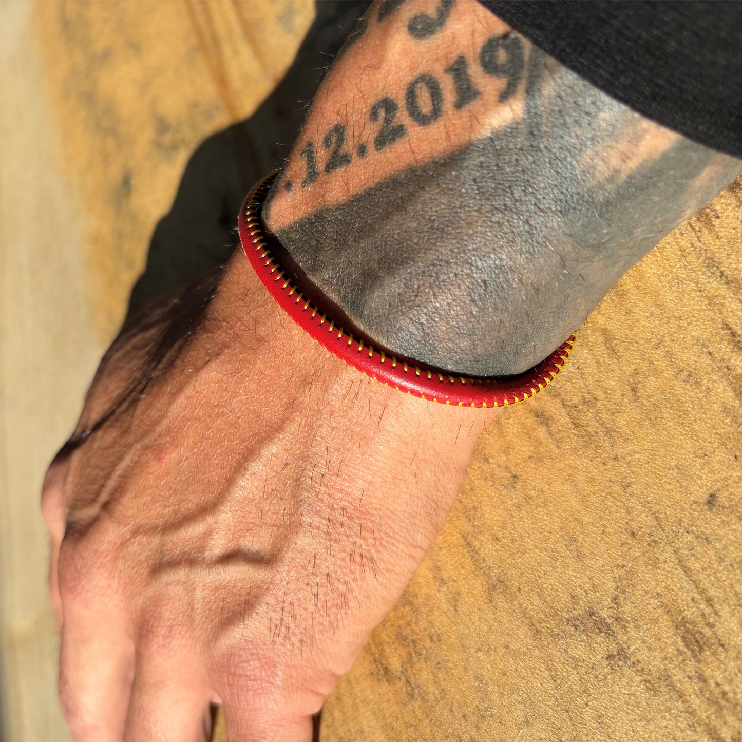 Armband Lederband Edelstahl 23cm