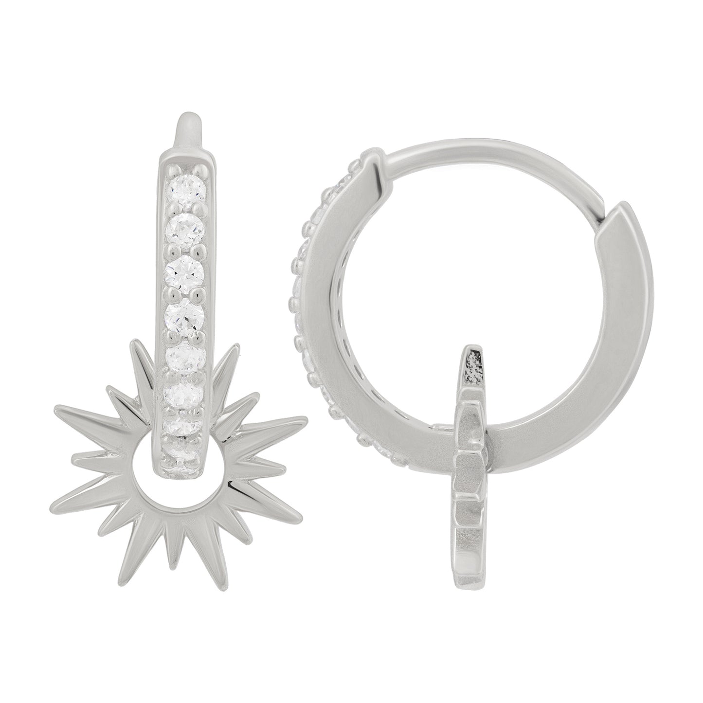 cai Creole 925 Sterling Silber rhodiniert mit Zirkonia Einhänger Sonne 925/- Sterling Silber rhodiniert 1,6cm Zirkonia