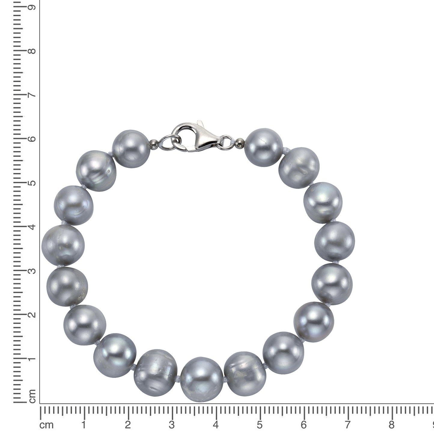Armband Süßwasserzuchtperlen 925/- Sterling Silber rhodiniert 19cm Perle