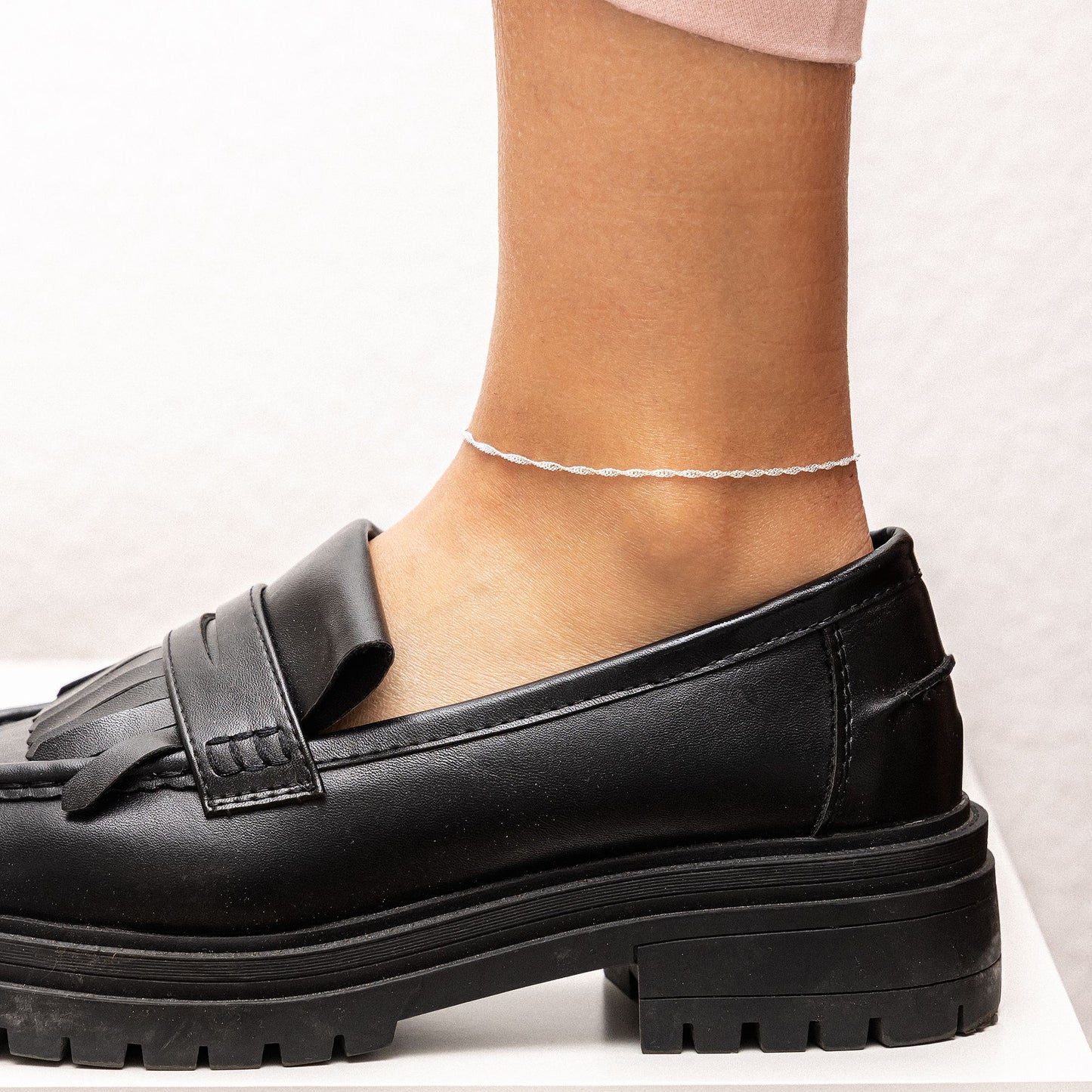 Fußkette Singapurkette 925/- Sterling Silber 29,0cm ohne