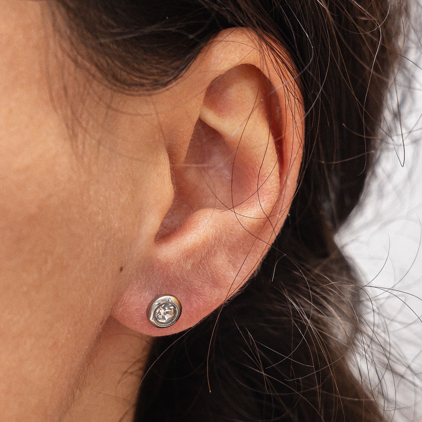 Ohrringe Edelstahl 0,6cm Zirkonia