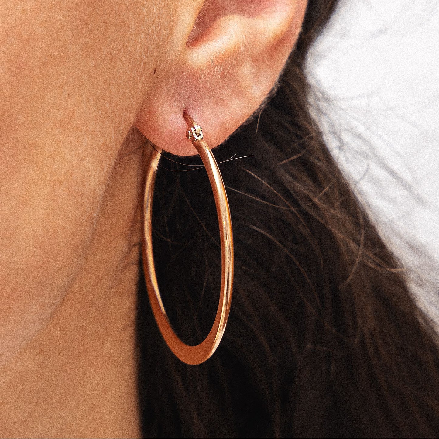 Ohrringe Edelstahl rotvergoldet 3,9cm ohne