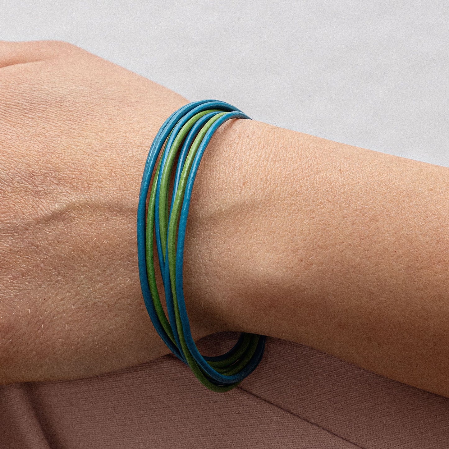 Armband Lederband Edelstahl 19cm