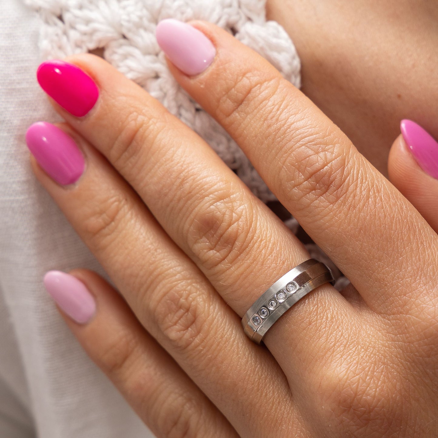 Ring Edelstahl Kristall