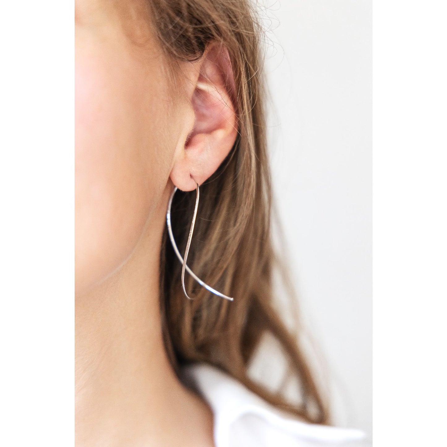 Ohrringe 925/- Sterling Silber rhodiniert 7,0cm ohne