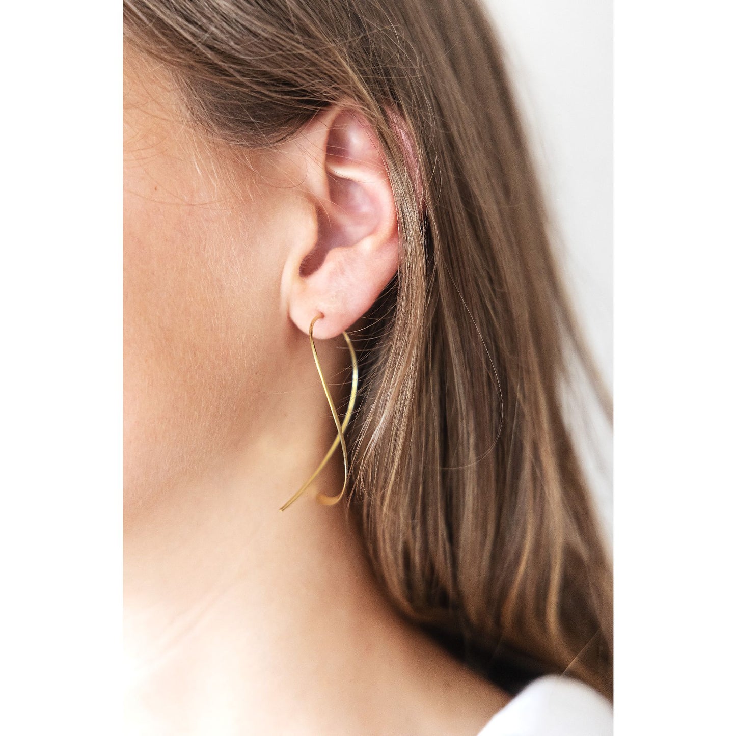 Ohrringe 925/- Sterling Silber vergoldet 6,7cm ohne