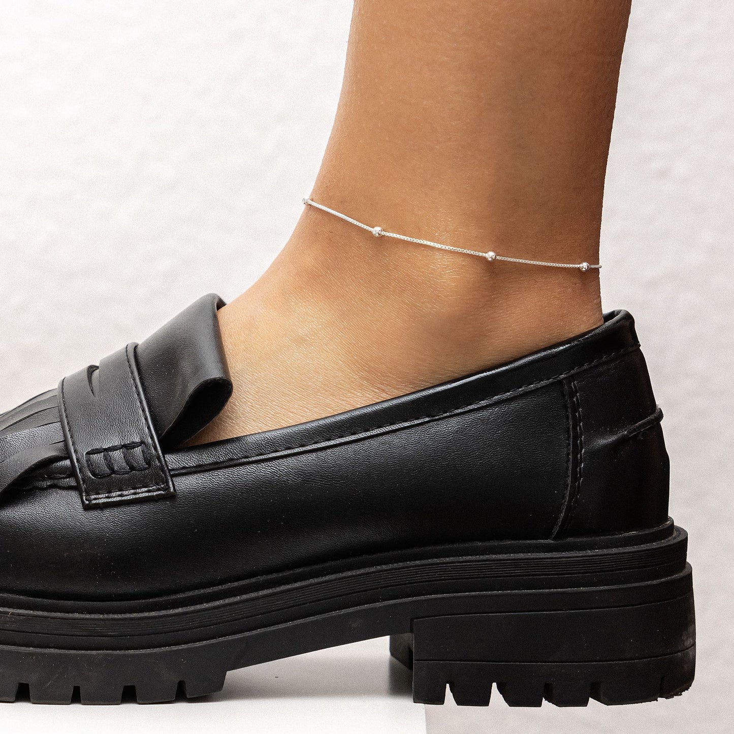 Fußkette Venezianerkette 925/- Sterling Silber 24,5cm ohne