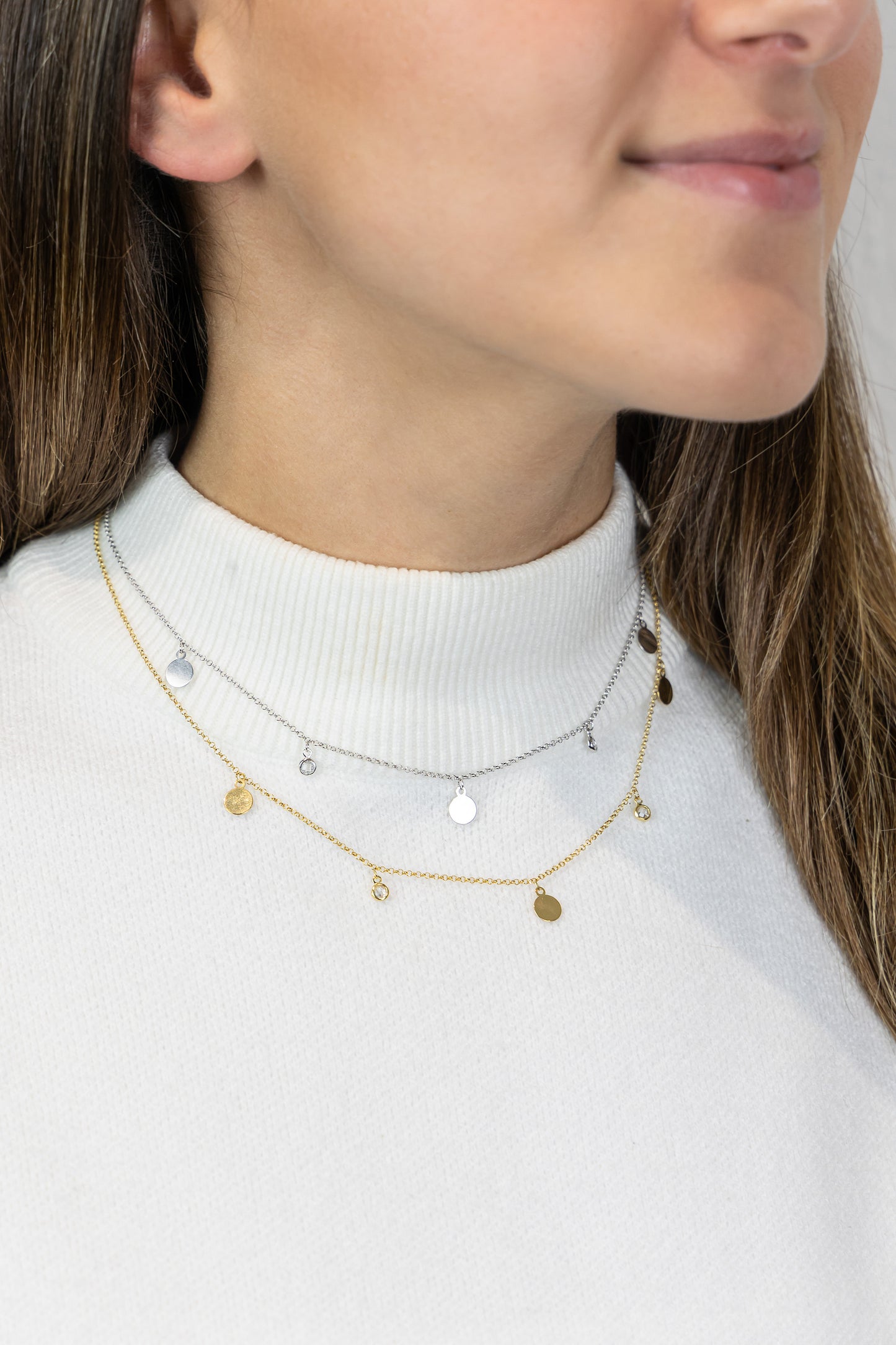 Collier Erbskette 925/- Sterling Silber rhodiniert 42,0cm Zirkonia