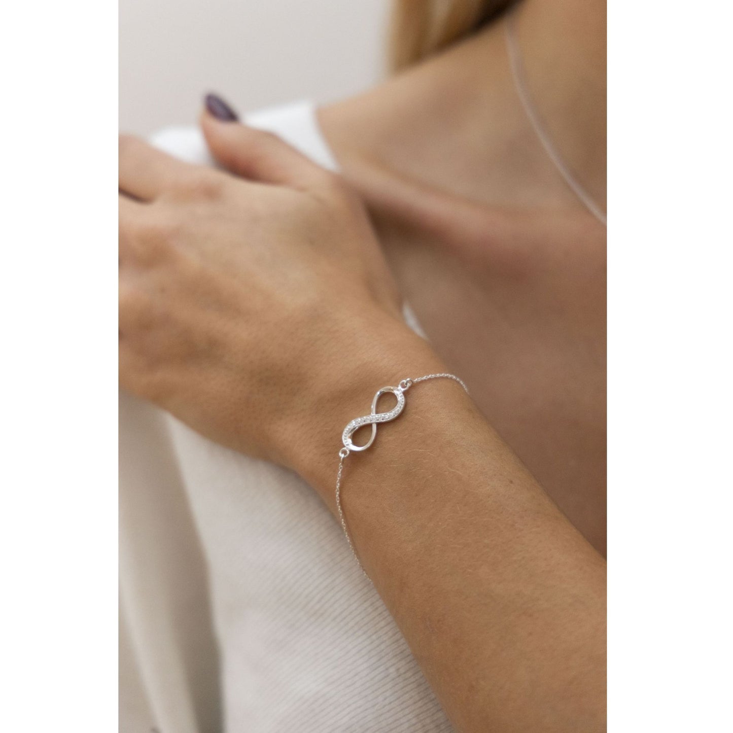Armband keine / nicht relevant 925/- Sterling Silber 19cm Zirkonia