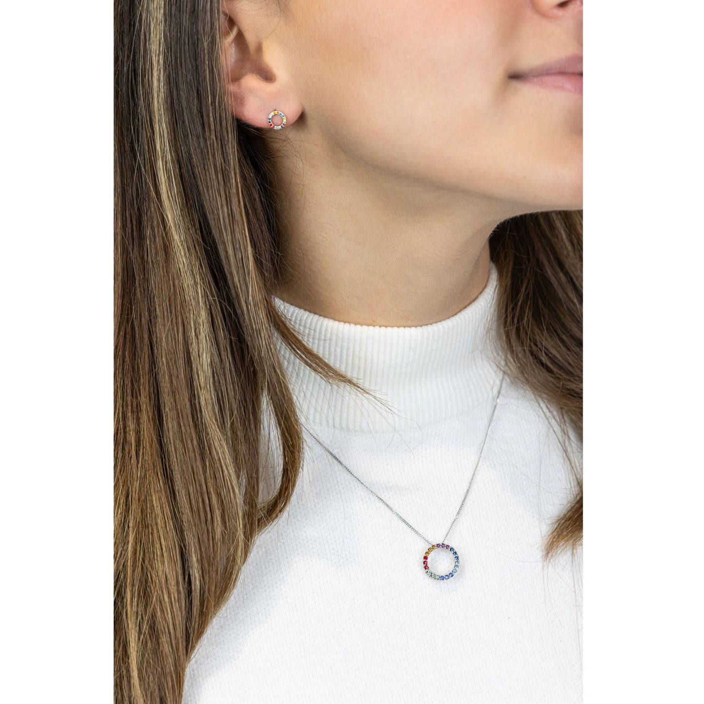 Ohrstecker 925/- Sterling Silber rhodiniert 0,7cm Kristall