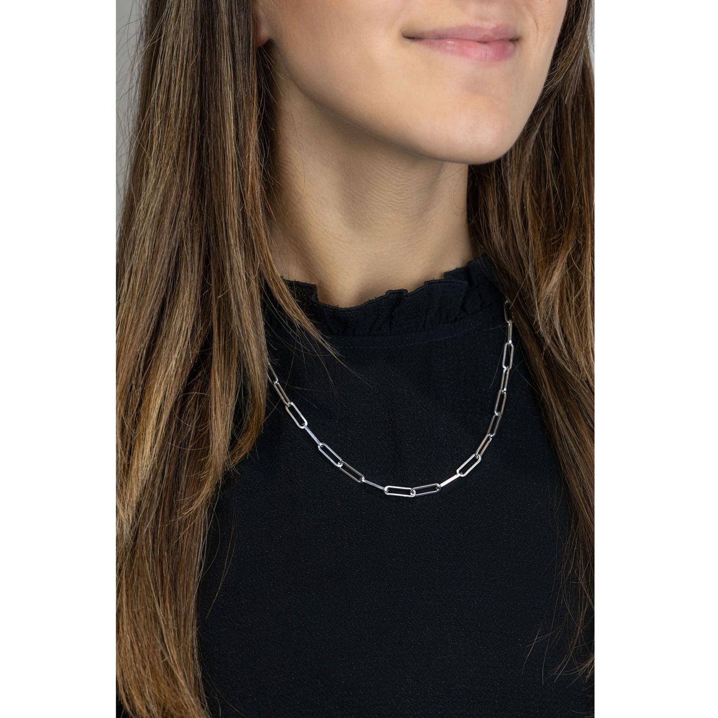 Collier Gliederkette 925/- Sterling Silber rhodiniert 45cm