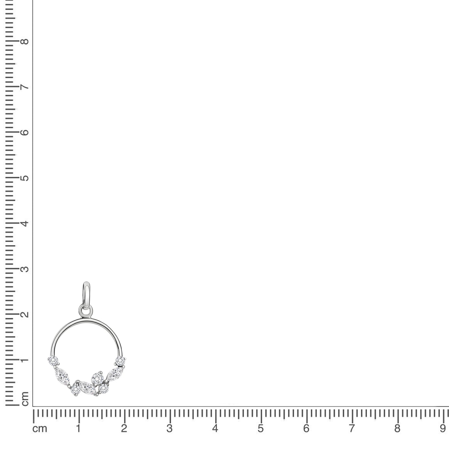 Anhänger 375/- Gold 2,1cm Zirkonia