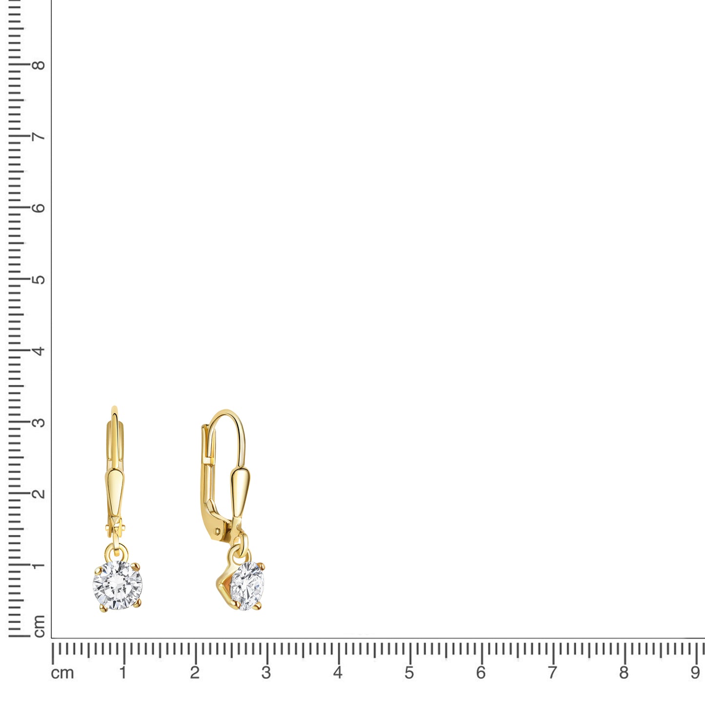 Ohrhänger 333/- Gold 2,0cm Zirkonia