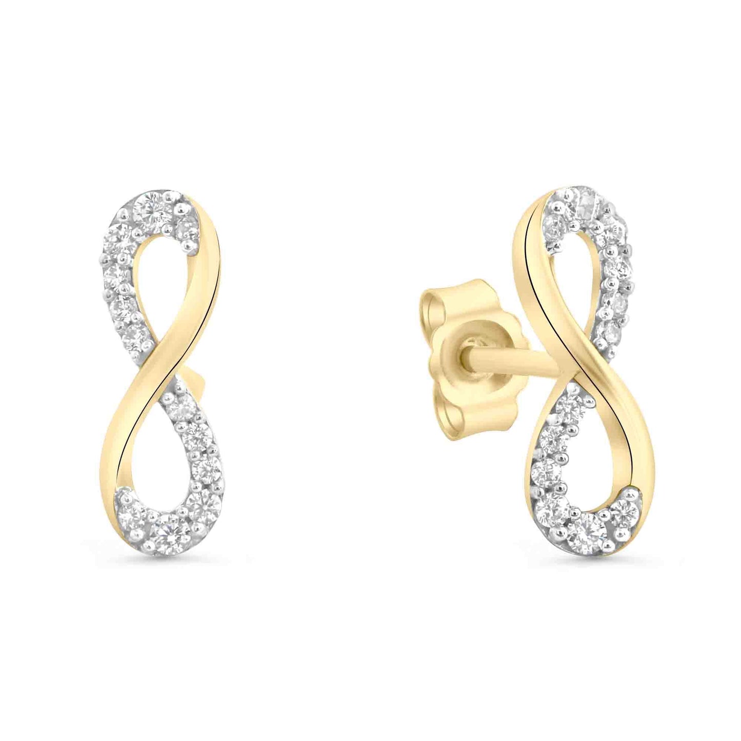 Ohrstecker 333/- Gold rhodiniert (teil) 1,2cm Zirkonia