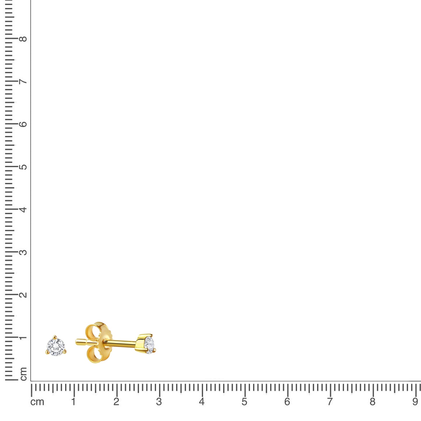 Ohrstecker 333/- Gold 0,3cm Zirkonia