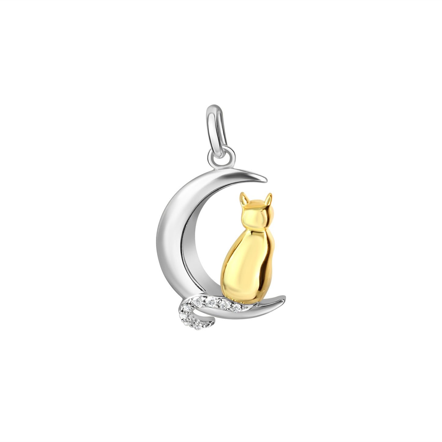 Anhänger 925/- Sterling Silber vergoldet (teil) 2,4cm Zirkonia